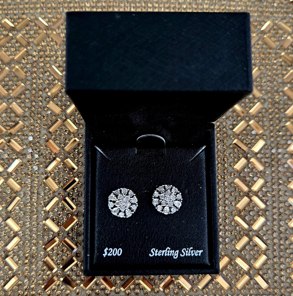 Sterling And Diamond Earrings